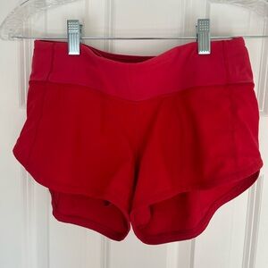 Lululemon speed up low rise sz 2 red shorts